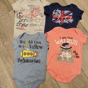 The Beatles Baby Short-Onesies